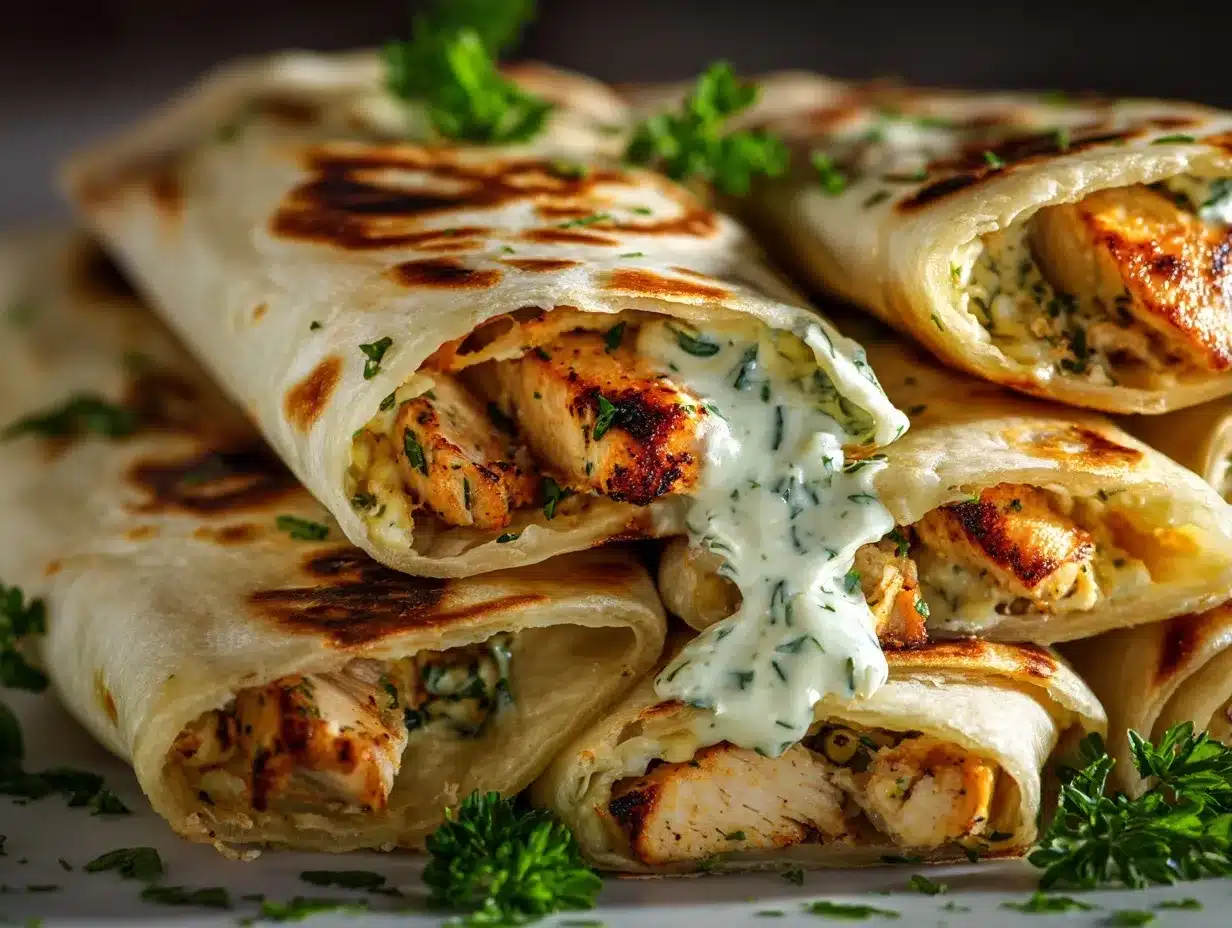 garlic chicken wraps preparation steps