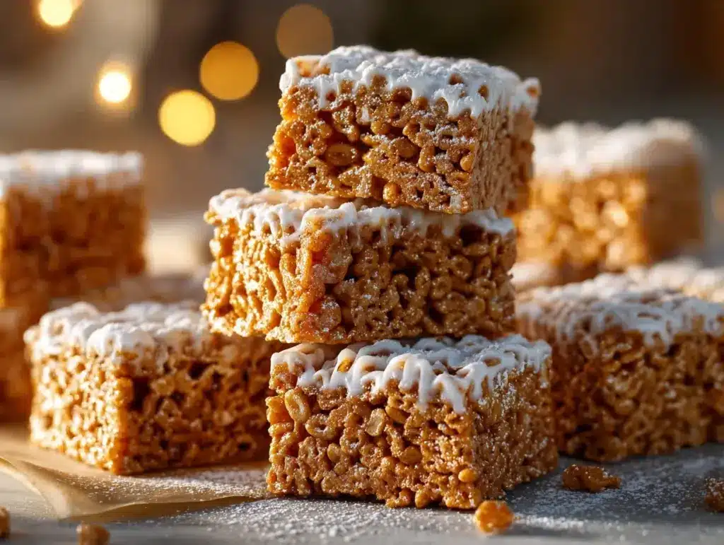 Gingerbread Rice Krispie Treats - featured image