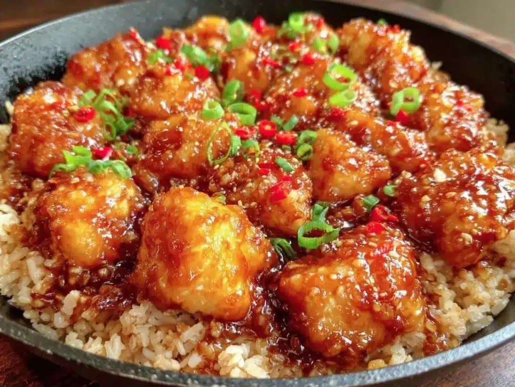 honey BBQ chicken rice - featured image