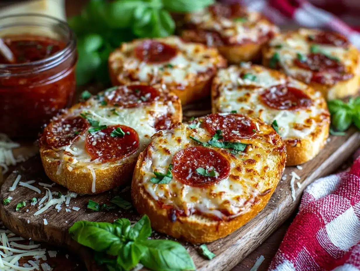 Mini Garlic Toast Pizzas preparation steps