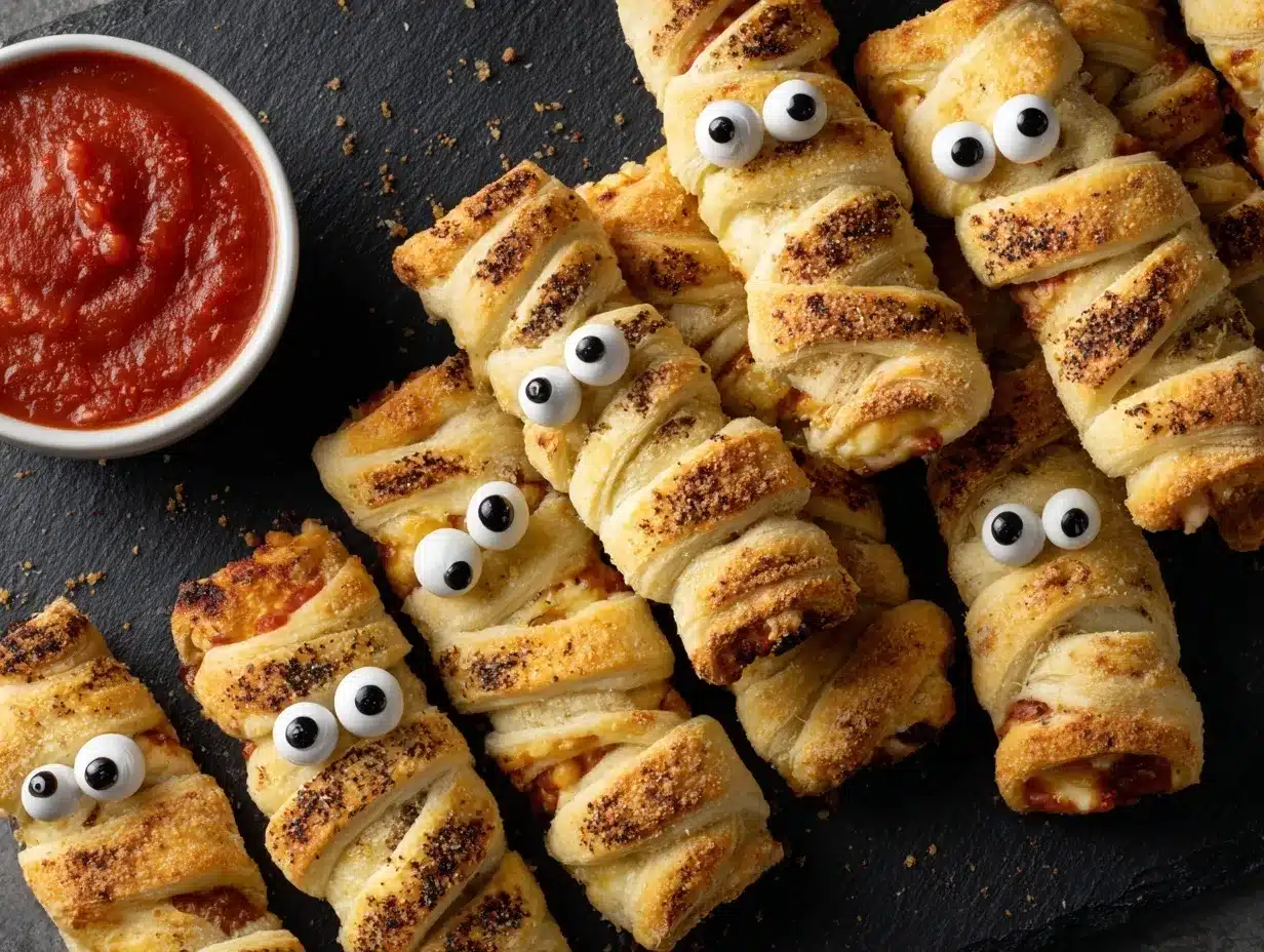 Mummy Mozzarella Sticks preparation steps
