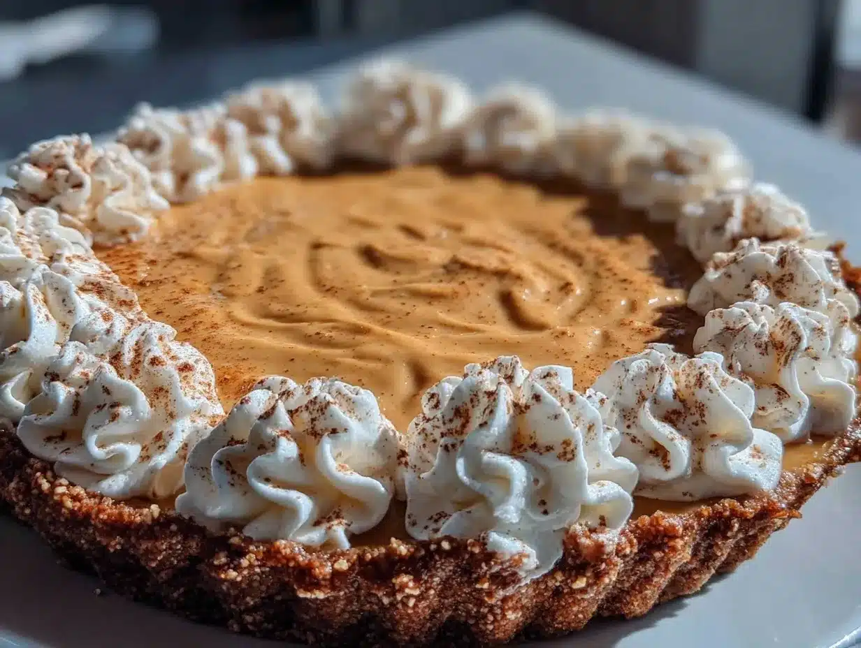 no bake marshmallow pumpkin pie preparation steps