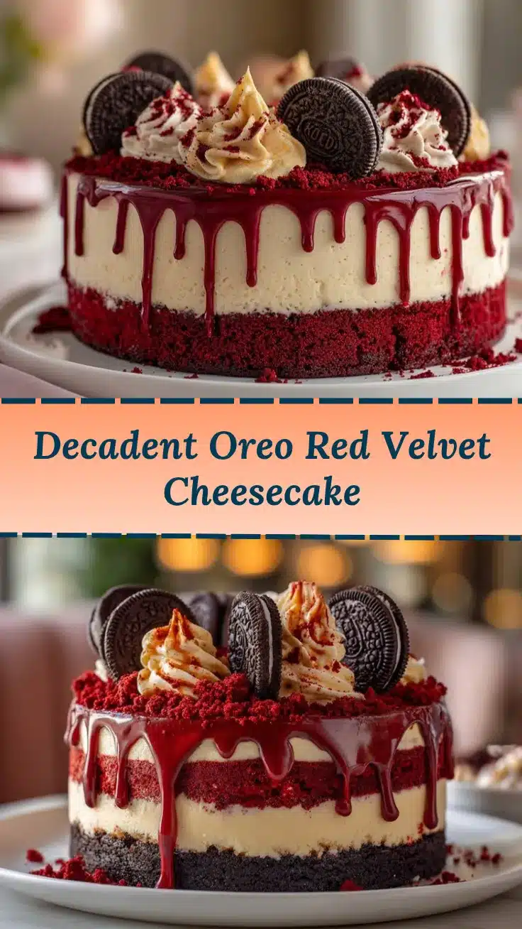 Oreo Red Velvet Cheesecake Drip Cake recipe