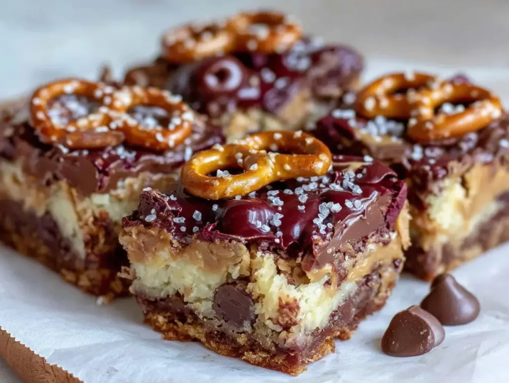 peanut butter pretzel magic bars - featured image