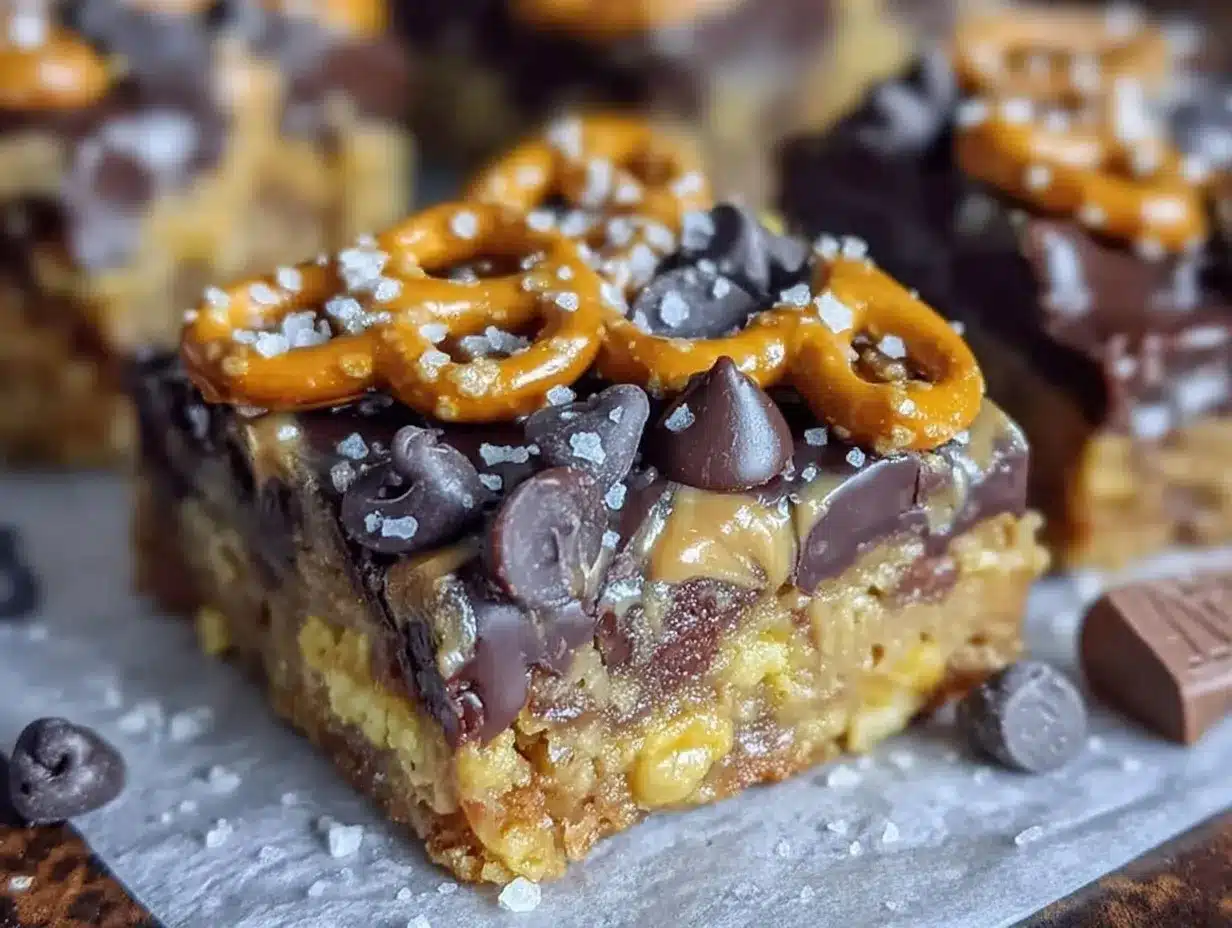 peanut butter pretzel magic bars preparation steps
