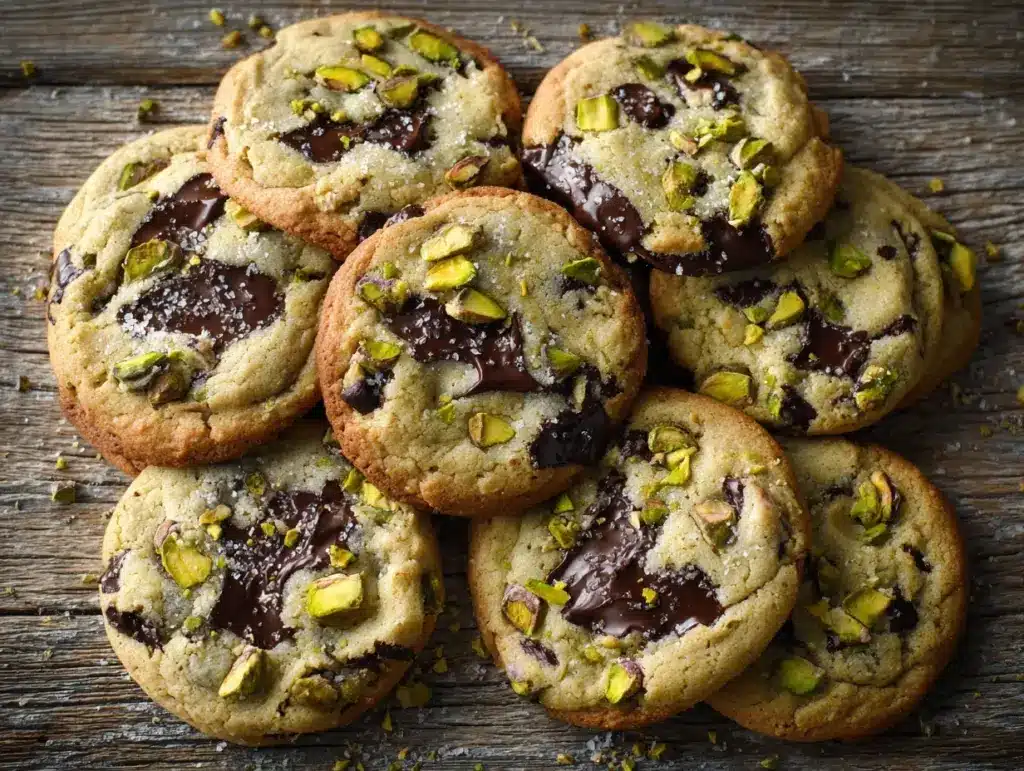 Pistachio Cream Chocolate Chip Cookies - featured image
