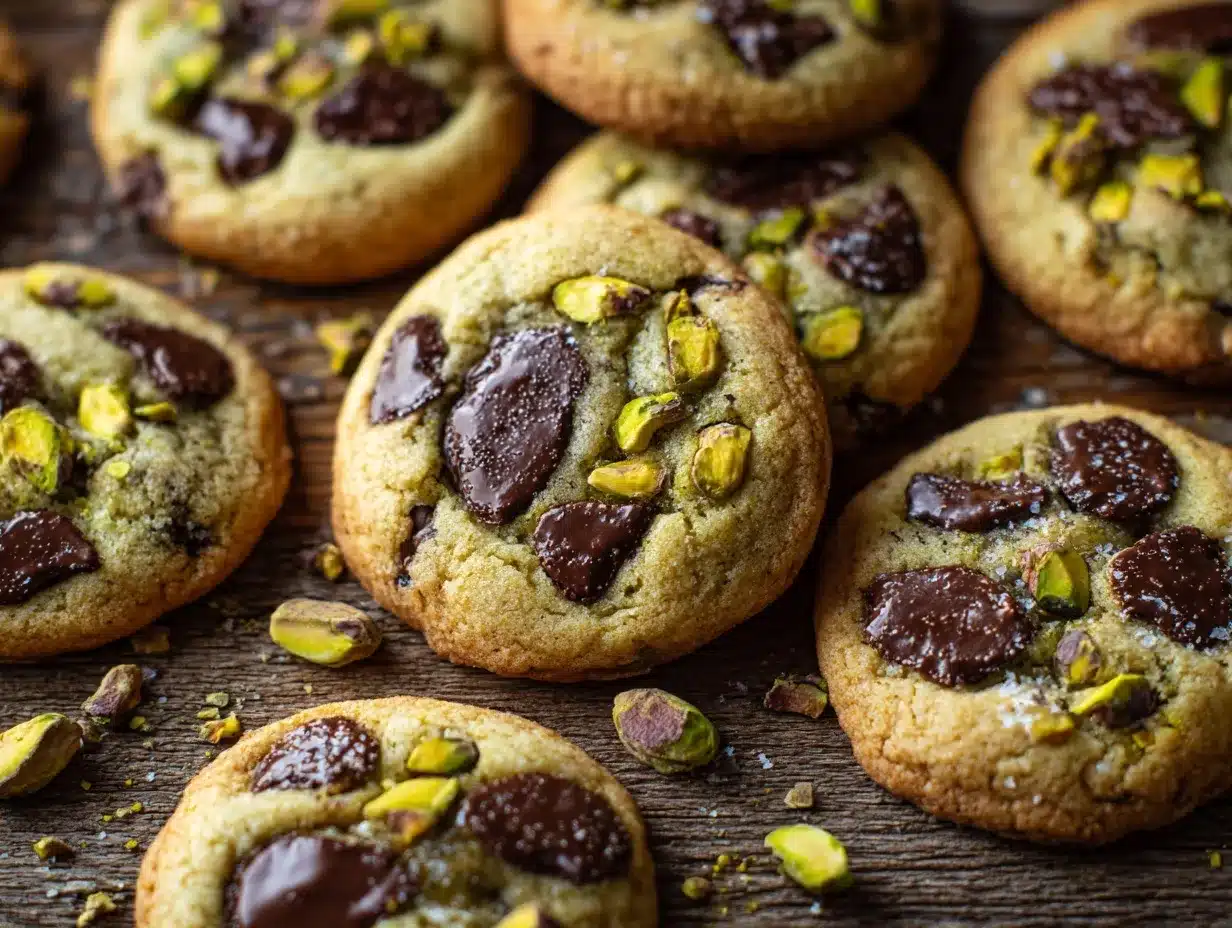 Pistachio Cream Chocolate Chip Cookies preparation steps