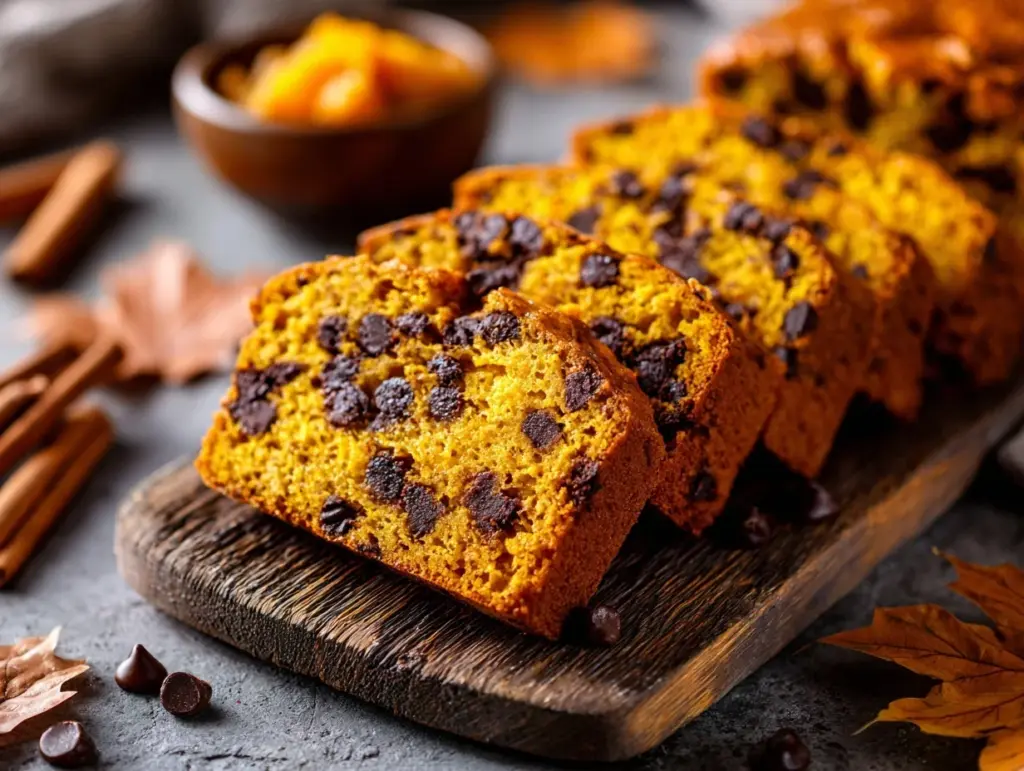 pumpkin chocolate chip bread - featured image