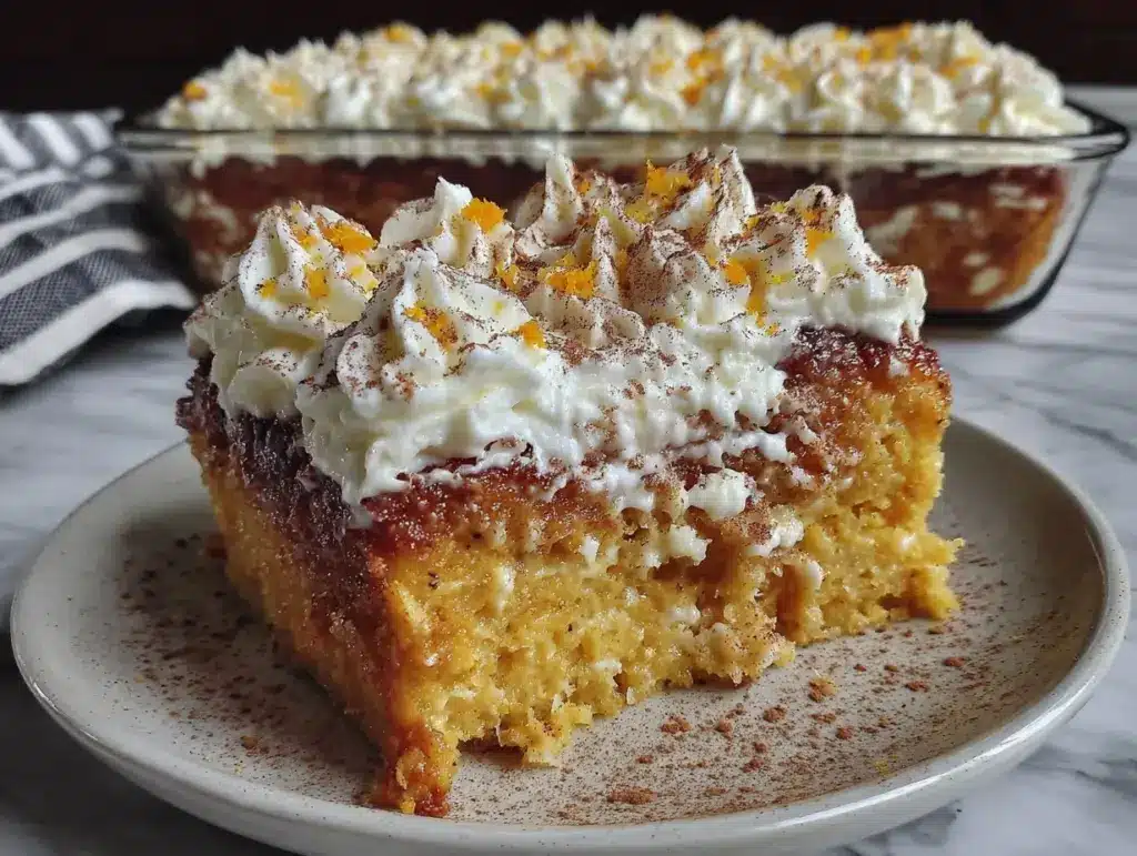 pumpkin spice tres leches cake - featured image