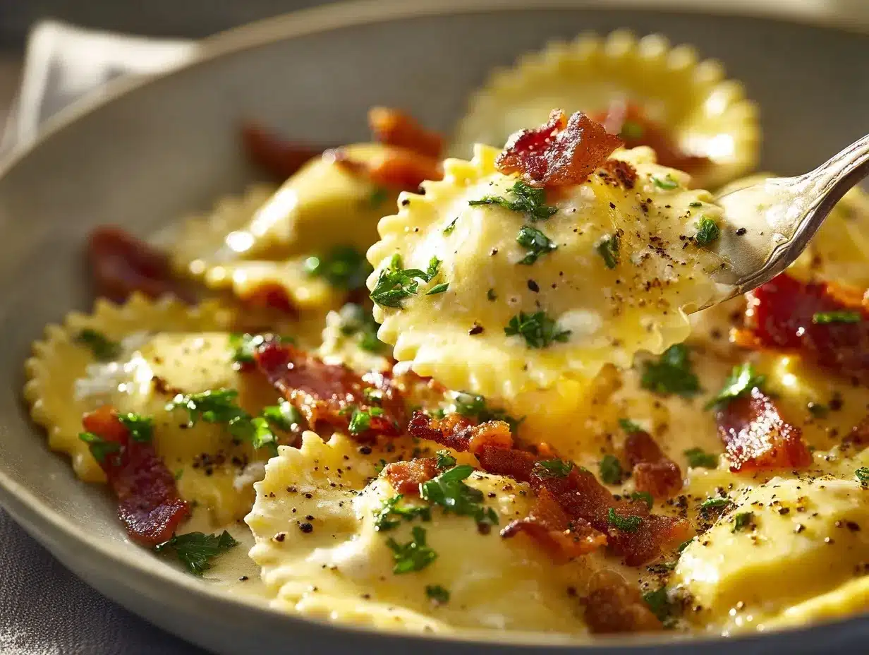 Ravioli Carbonara preparation steps