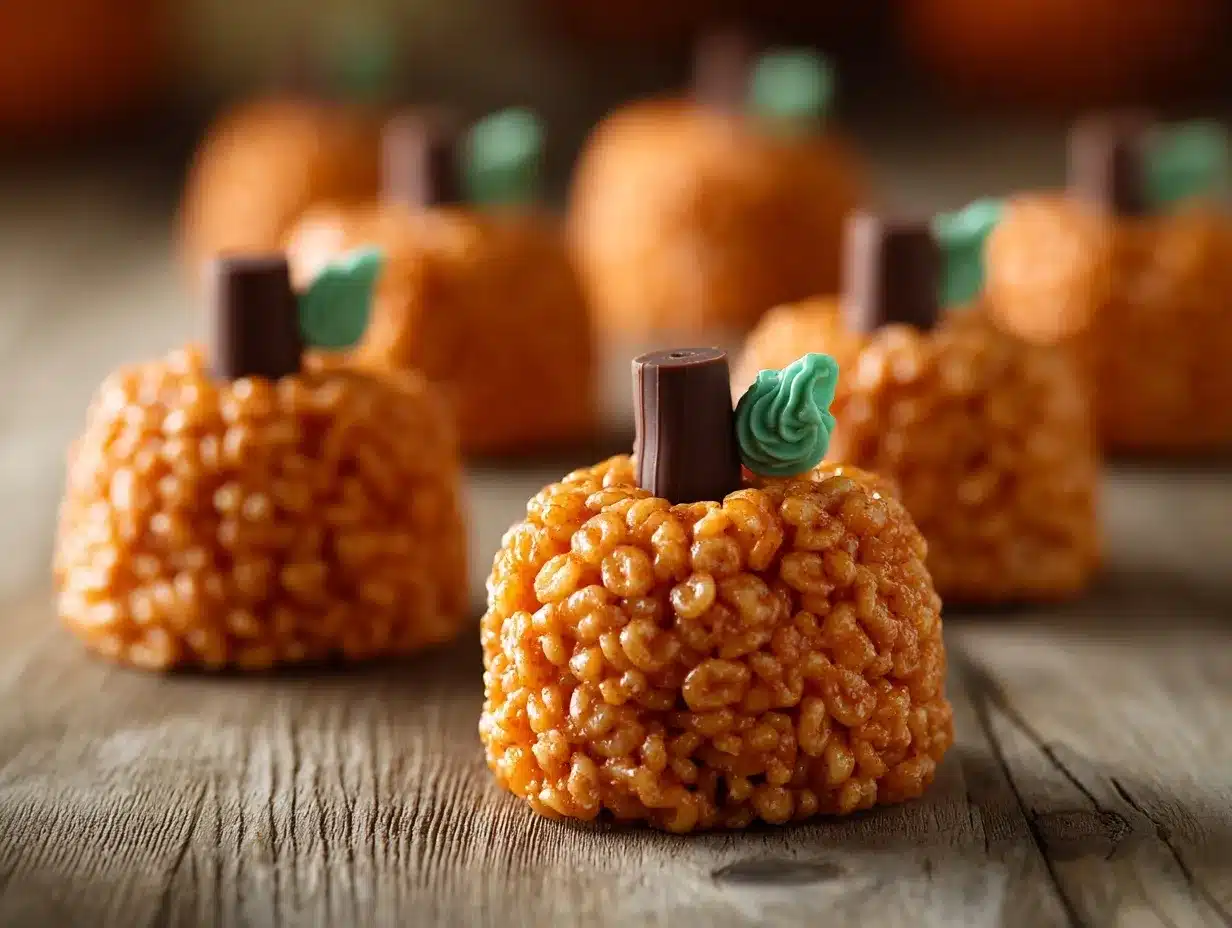 Rice Krispie Treat Pumpkins preparation steps