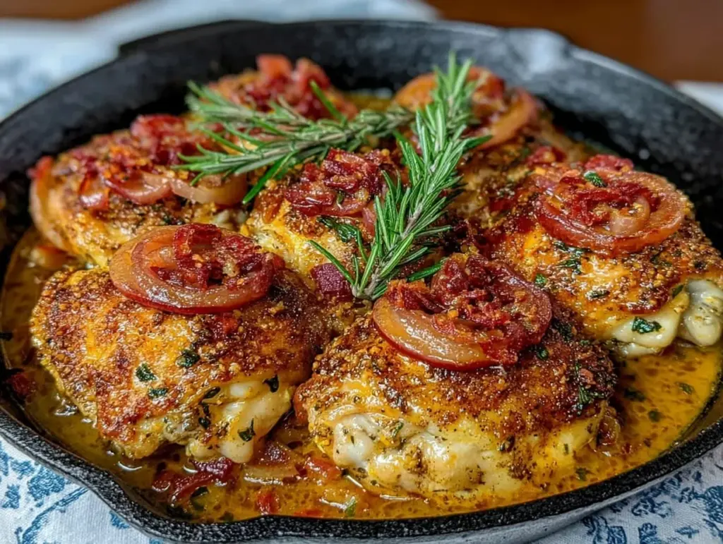 rosemary apple cider chicken - featured image