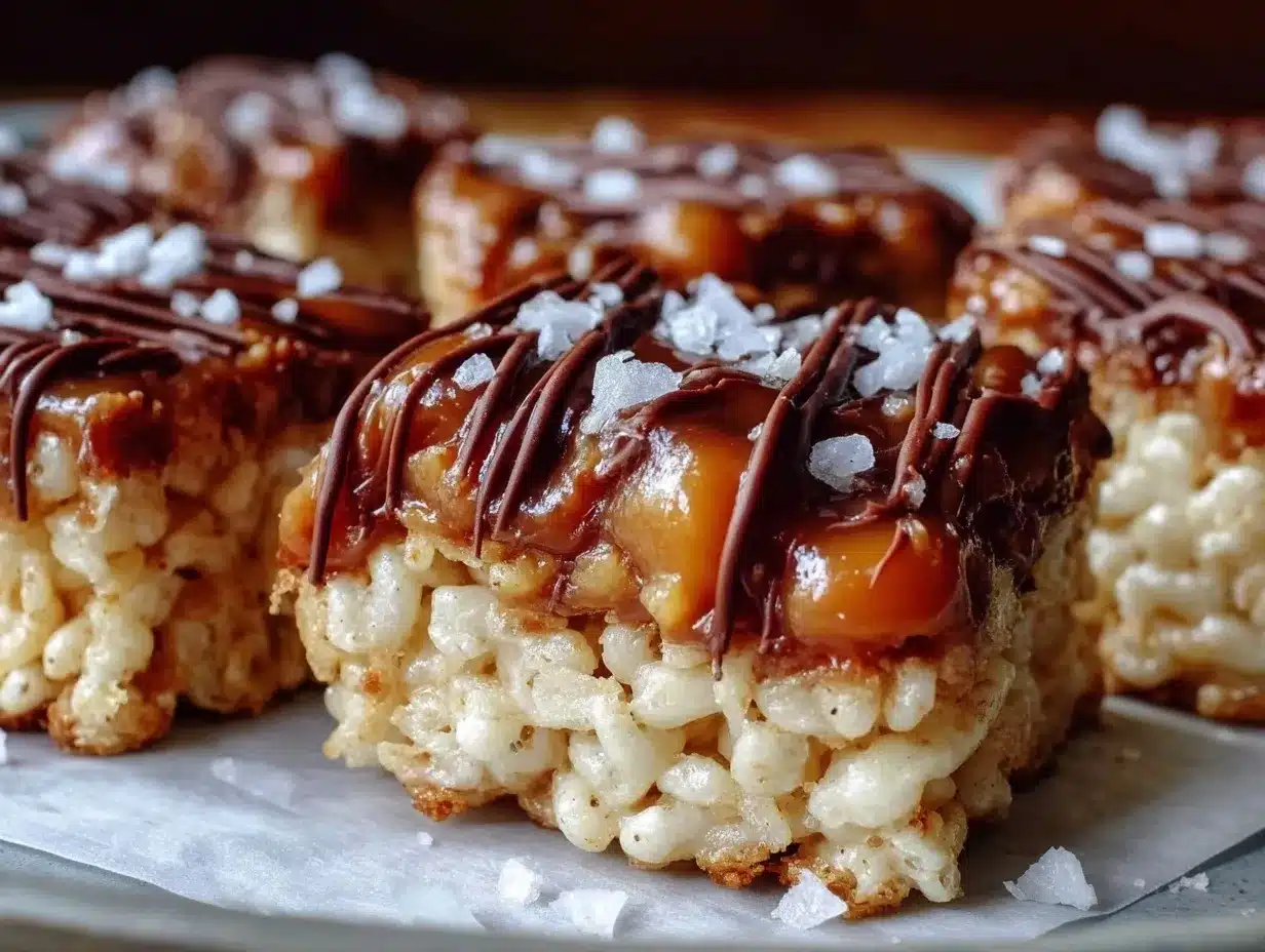 salted caramel Rice Krispie treats preparation steps