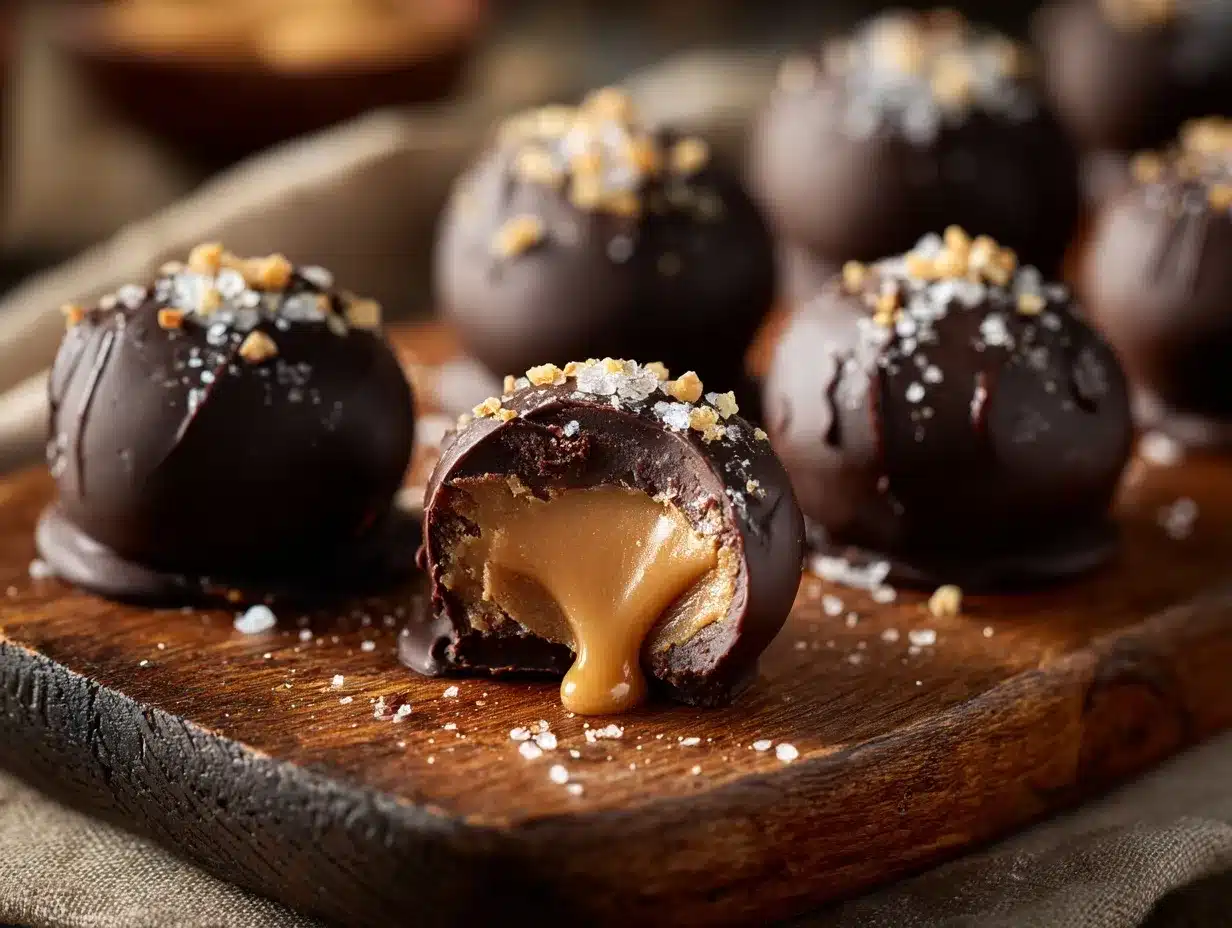 salted caramel truffles preparation steps