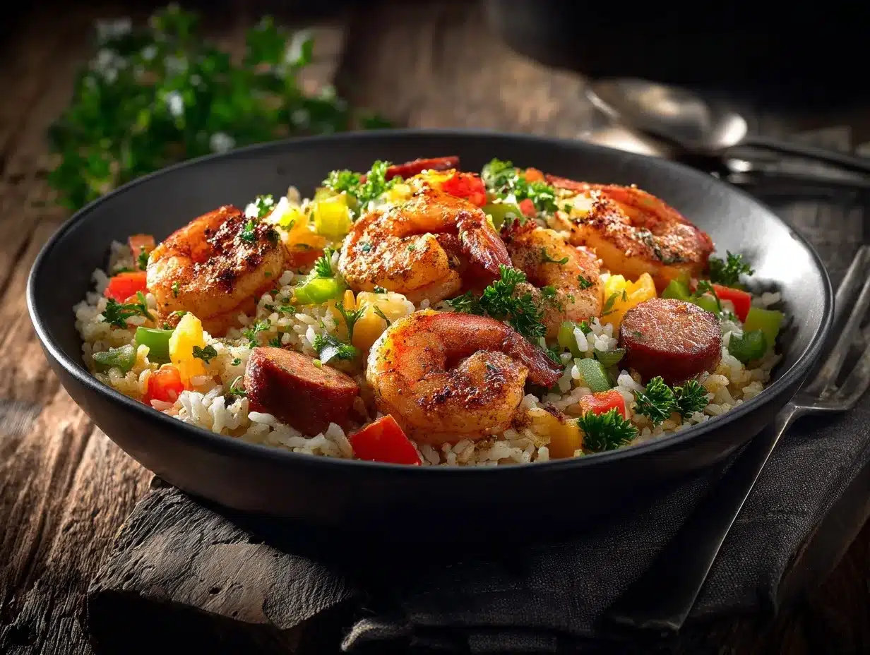 shrimp dirty rice preparation steps