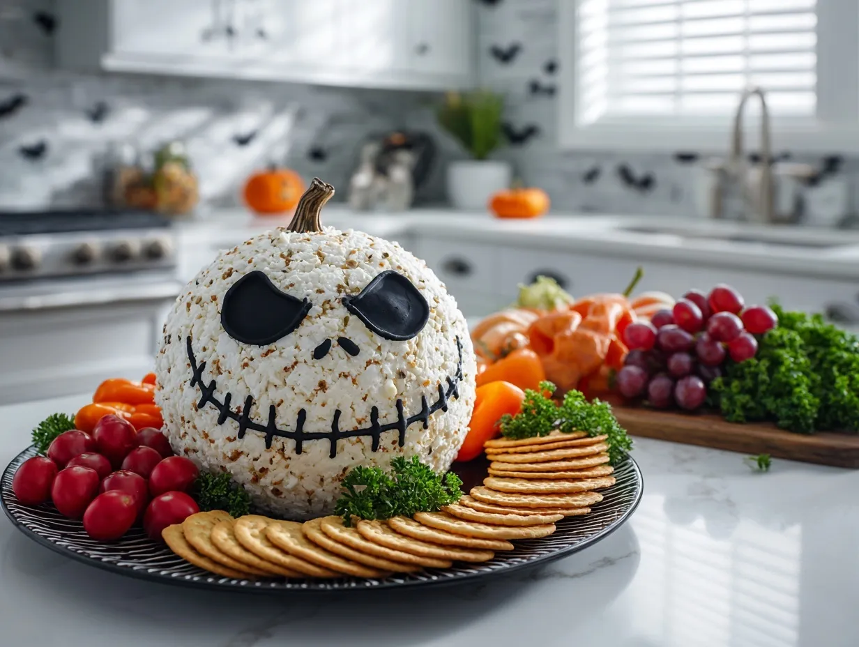 Skellington Cheese Ball preparation steps