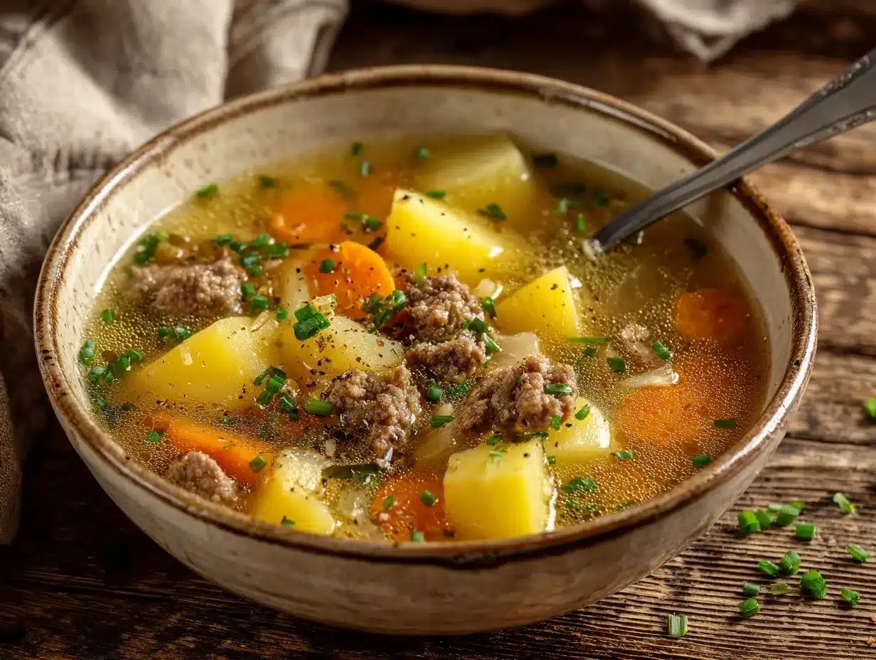 slow cooker potato beef soup preparation steps