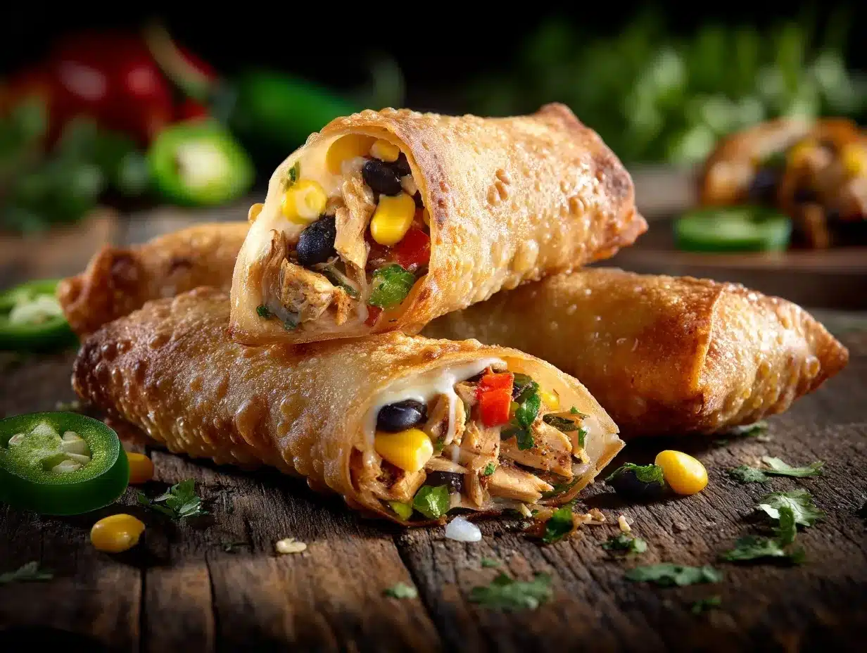 Southwest Chicken Egg Rolls preparation steps