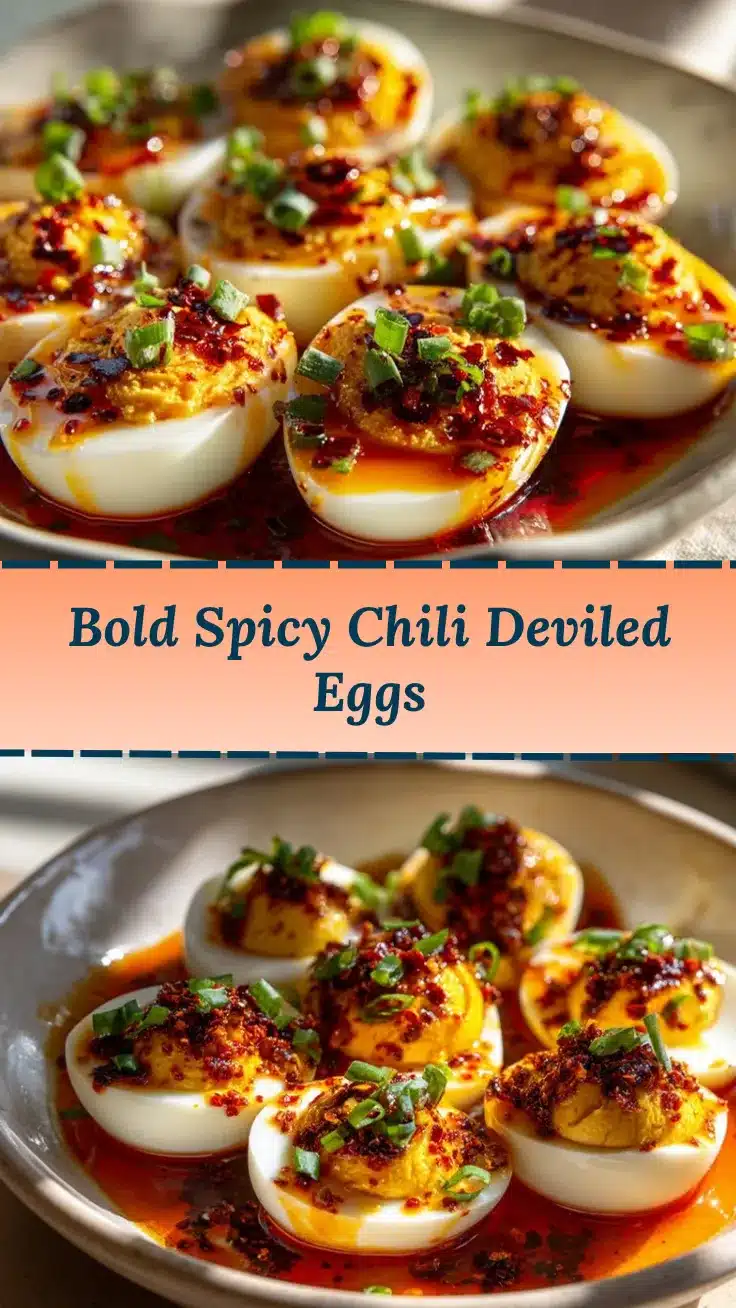 Spicy Chili Garlic Deviled Eggs recipe