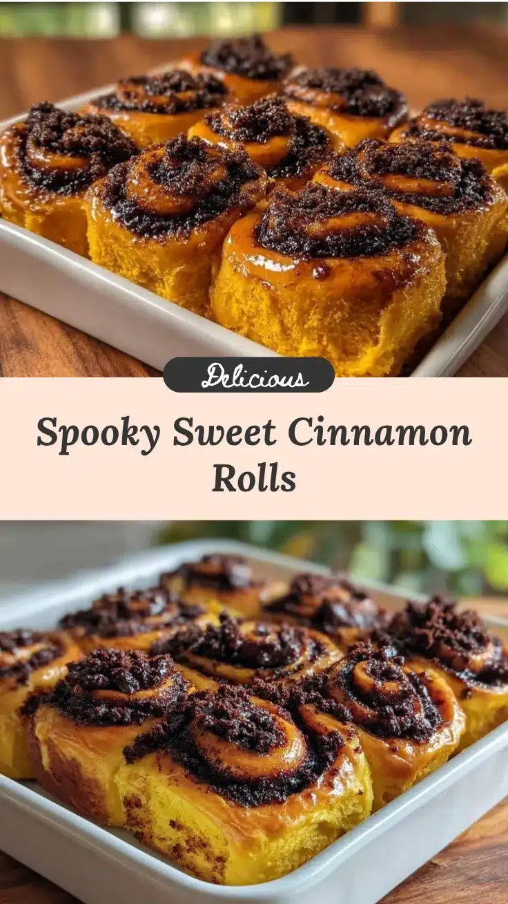 Spooky Halloween Cinnamon Rolls recipe