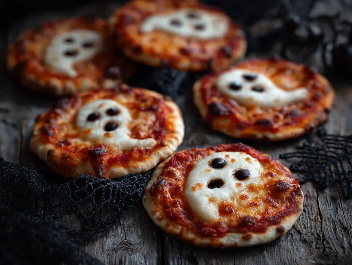 Spooky Mini Ghost Pizzas preparation steps