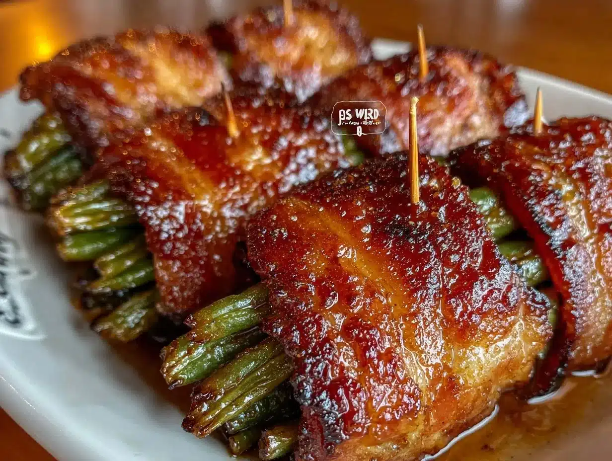 bacon wrapped green bean bundles preparation steps