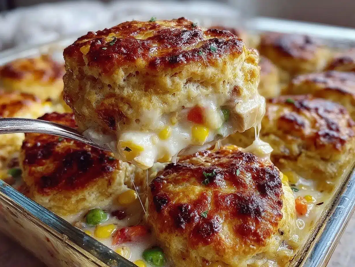 cozy chicken pot pie with biscuits preparation steps