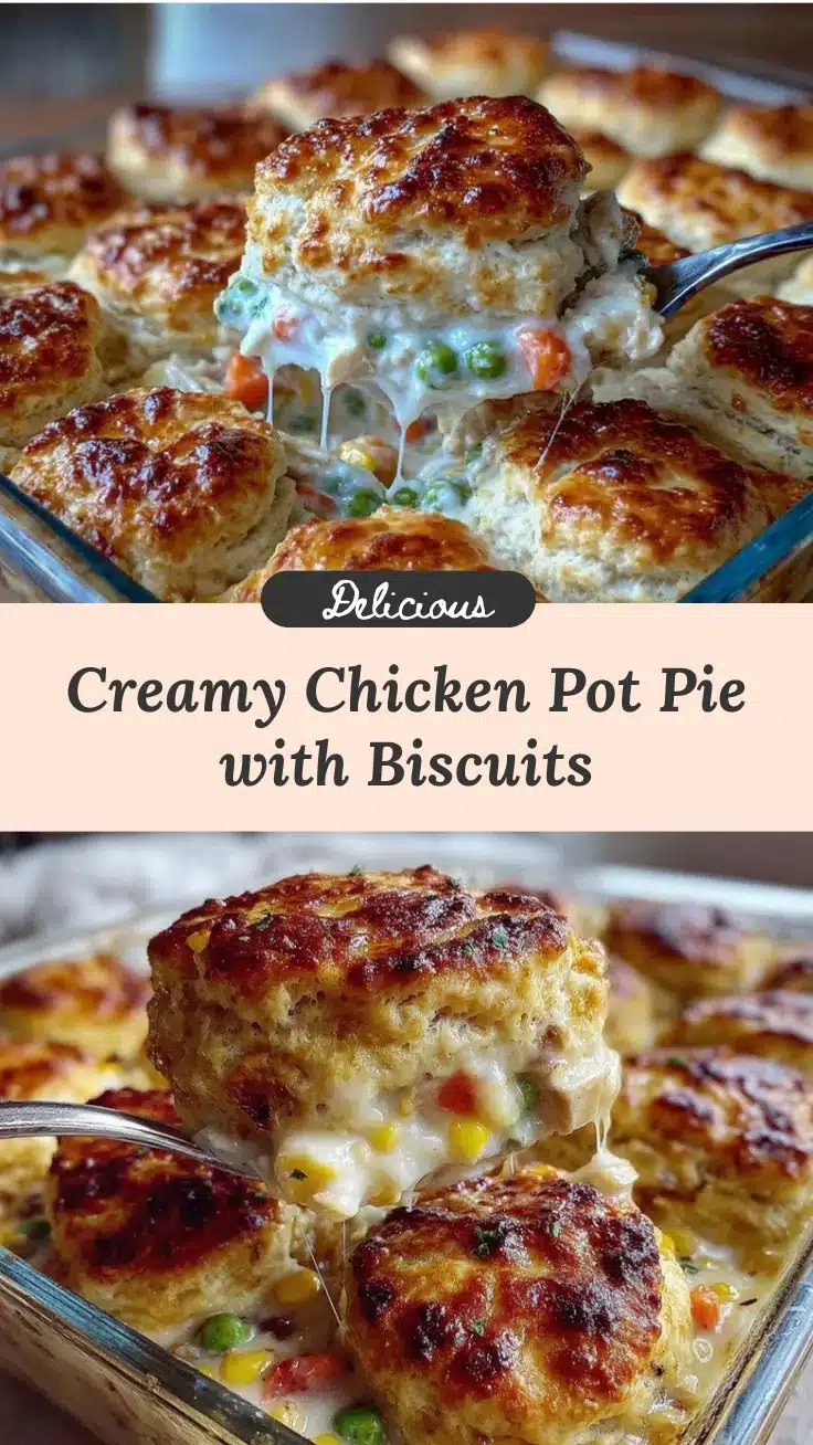 cozy chicken pot pie with biscuits recipe