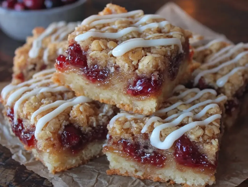 cozy cranberry crumble bars - featured image