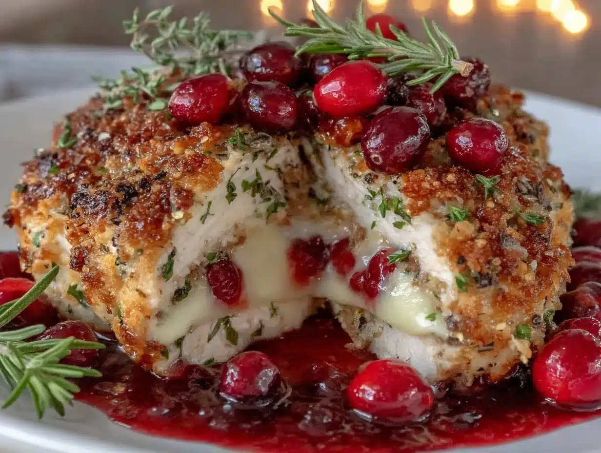 cranberry brie stuffed chicken preparation steps