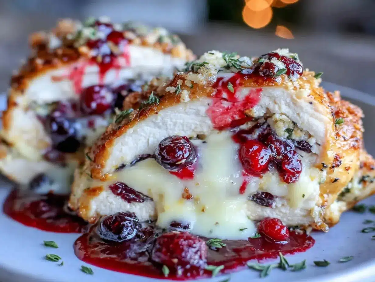 cranberry brie stuffed chicken preparation steps