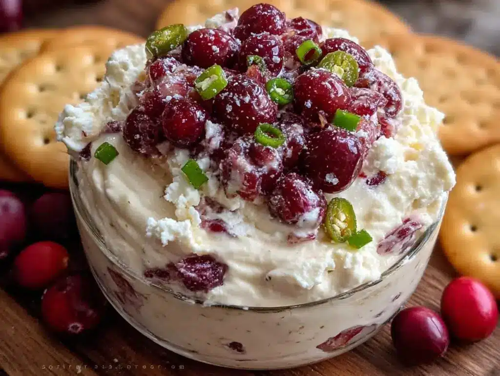 cranberry jalapeno cream cheese dip - featured image