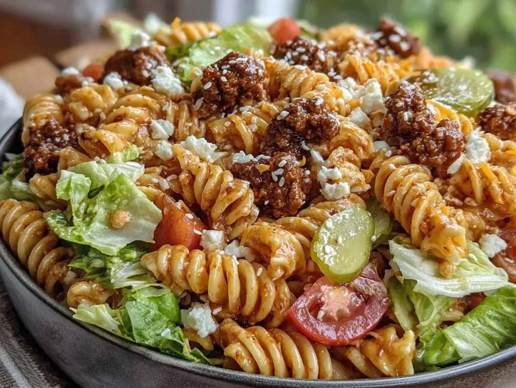 creamy Big Mac pasta salad - featured image
