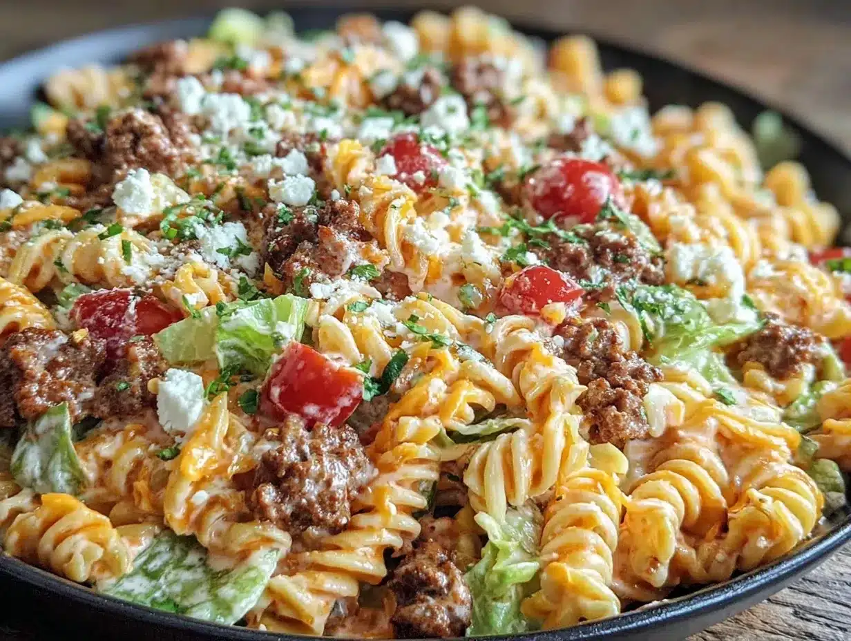 creamy big mac pasta salad preparation steps
