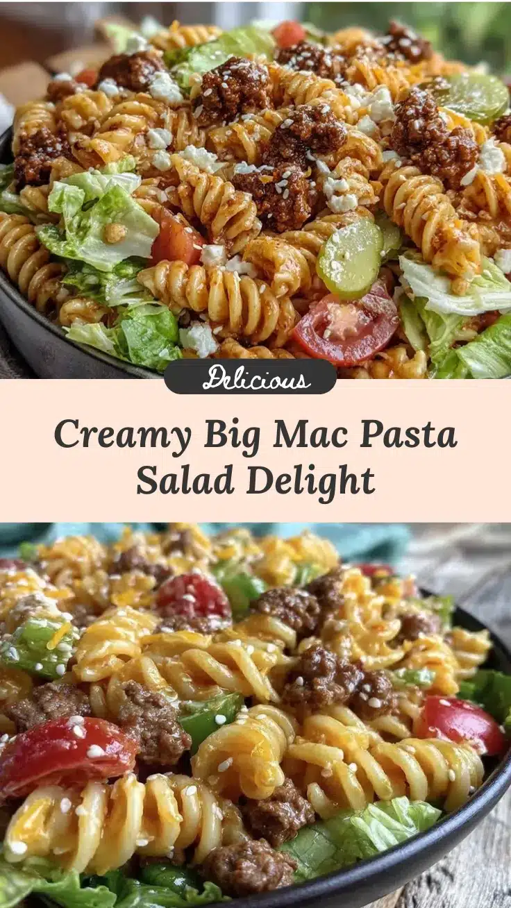 creamy Big Mac pasta salad recipe