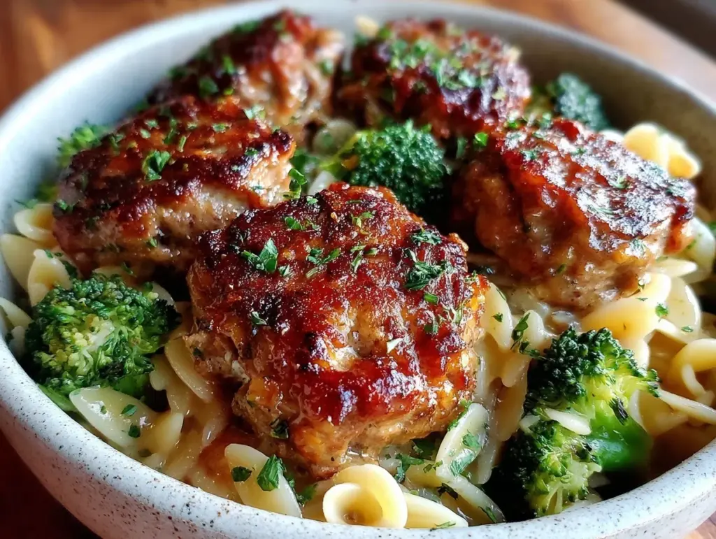 creamy chicken sausage and broccoli orzo - featured image