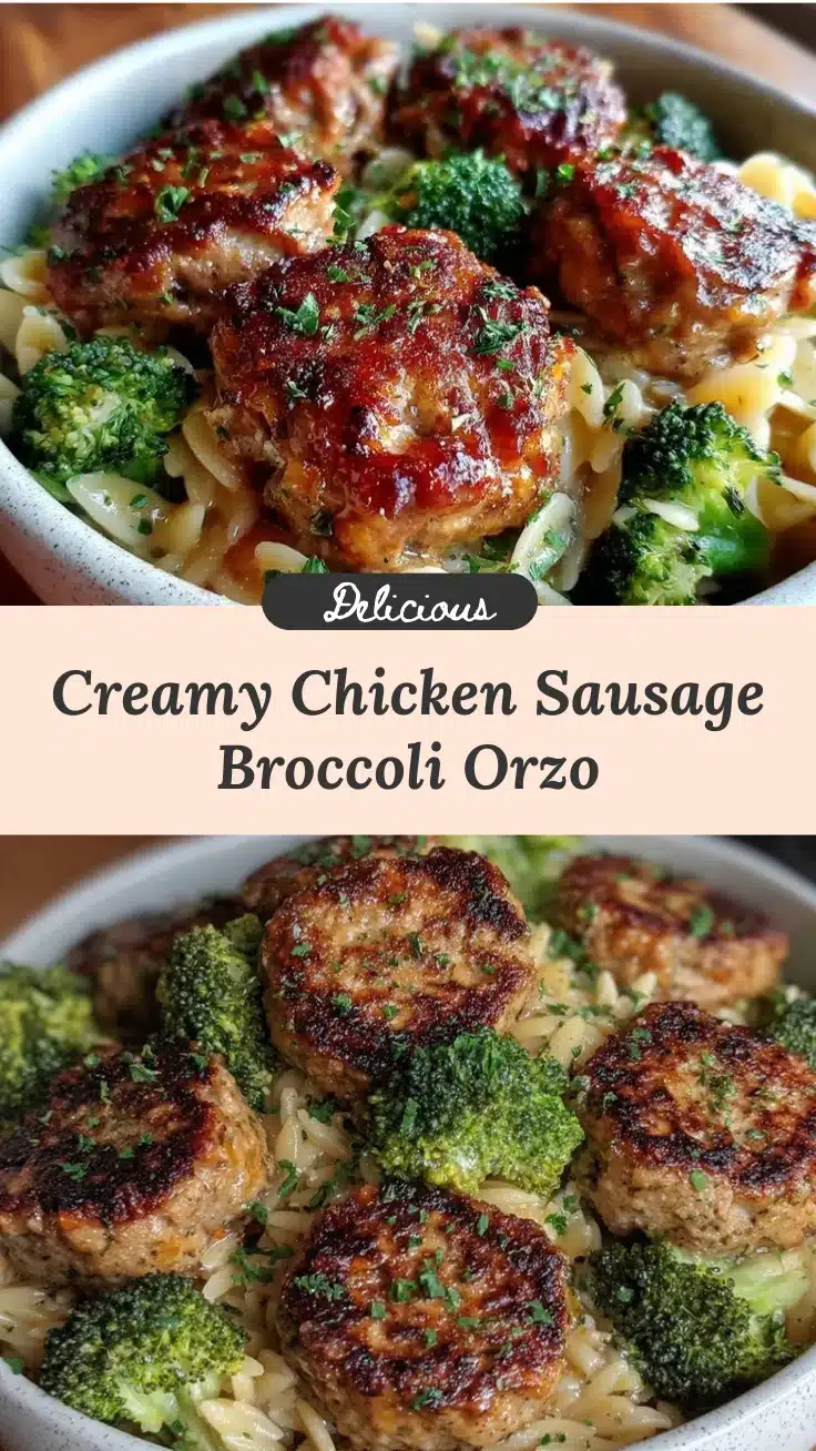 creamy chicken sausage and broccoli orzo recipe
