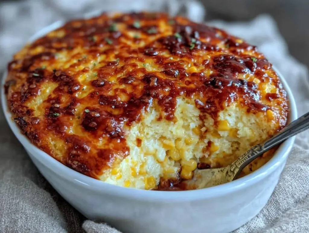 creamy corn casserole recipe - featured image