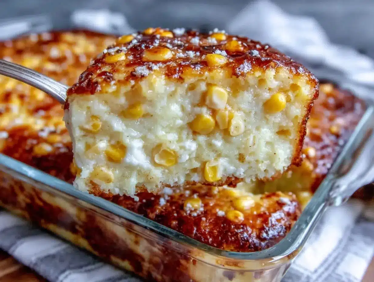 creamy corn pudding recipe with cream cheese preparation steps