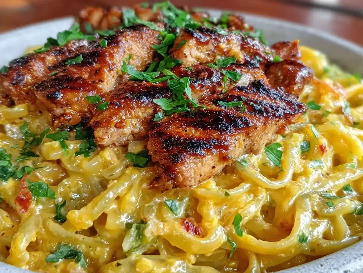 creamy cowboy butter chicken linguine preparation steps