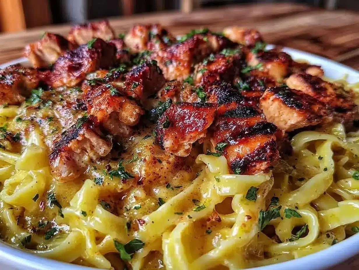 creamy cowboy butter chicken linguine preparation steps