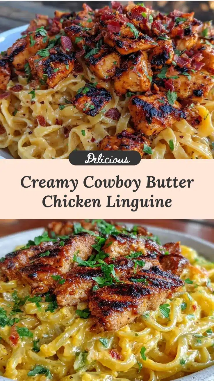creamy cowboy butter chicken linguine recipe
