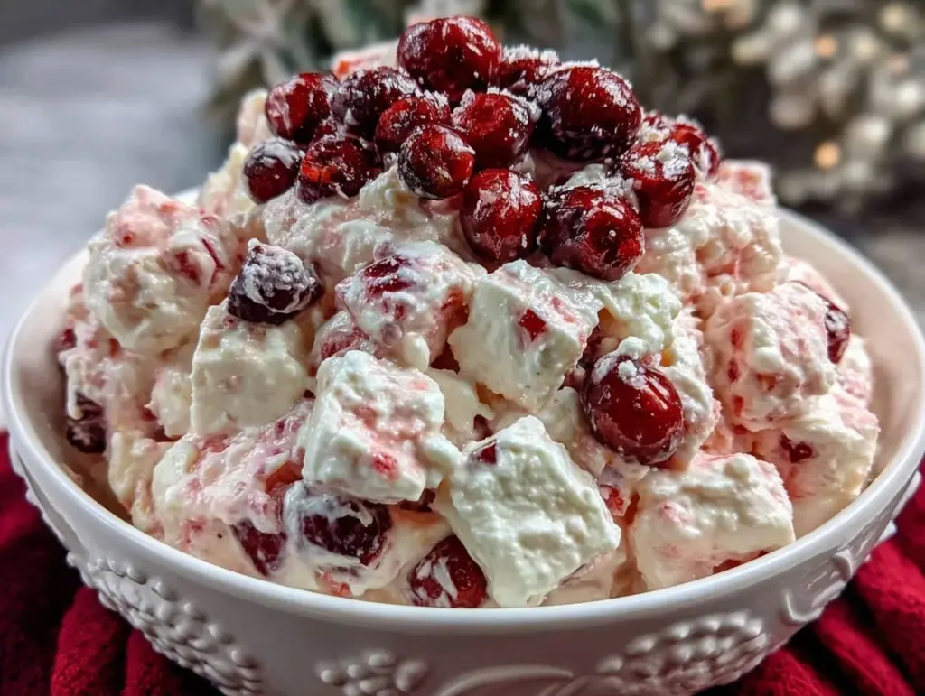 creamy cranberry fluff salad - featured image