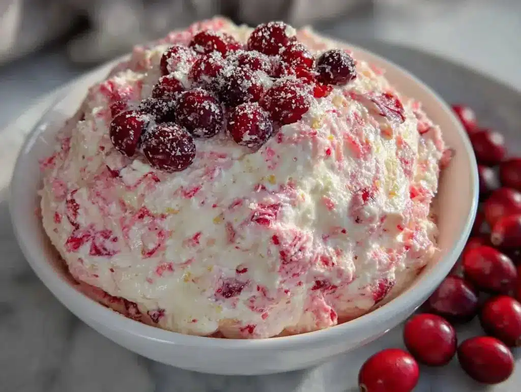 creamy cranberry fluff salad - featured image