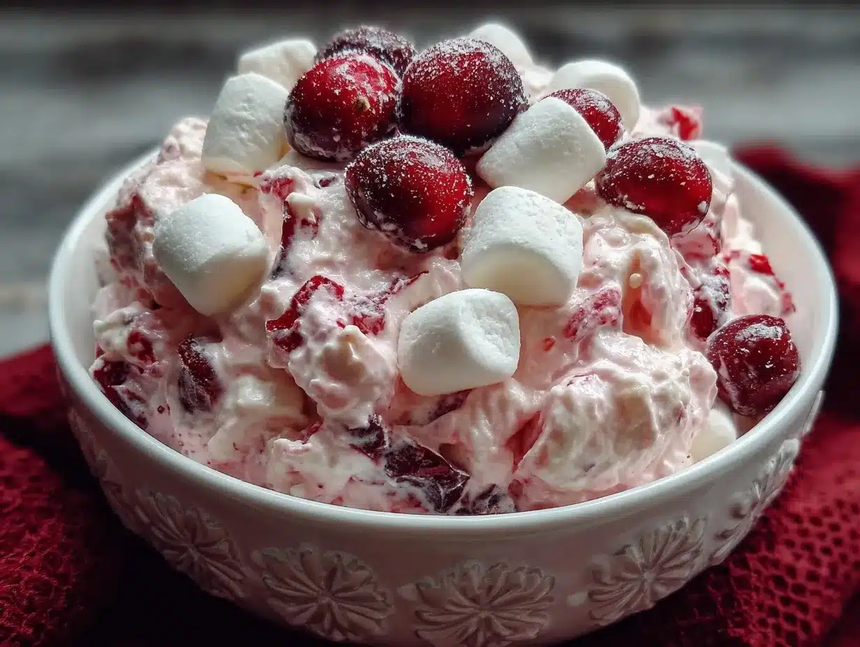 creamy cranberry fluff salad preparation steps