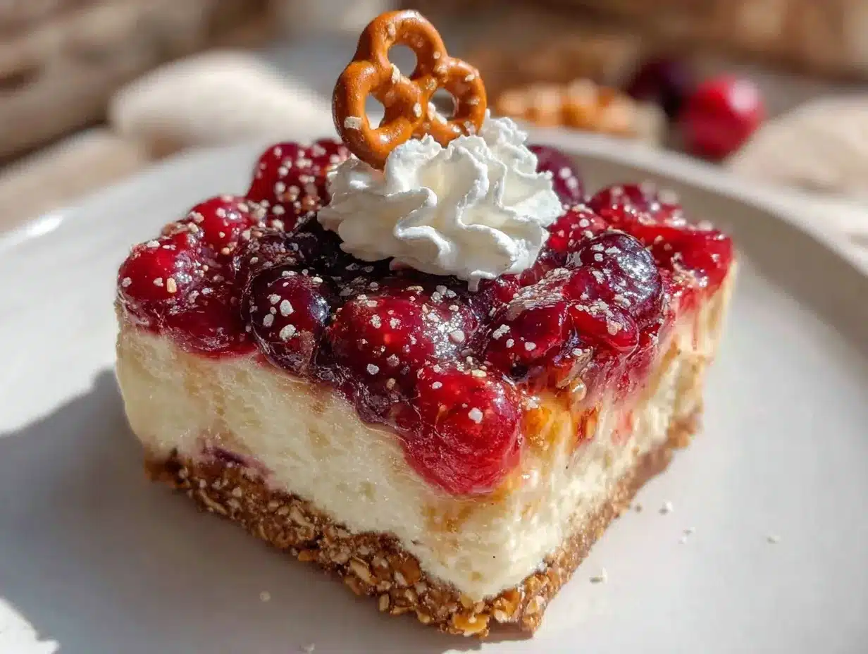 creamy cranberry pretzel salad preparation steps