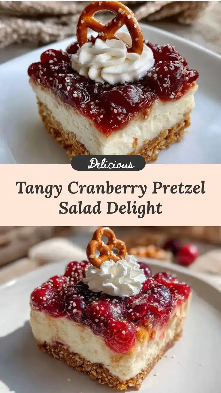 creamy cranberry pretzel salad recipe