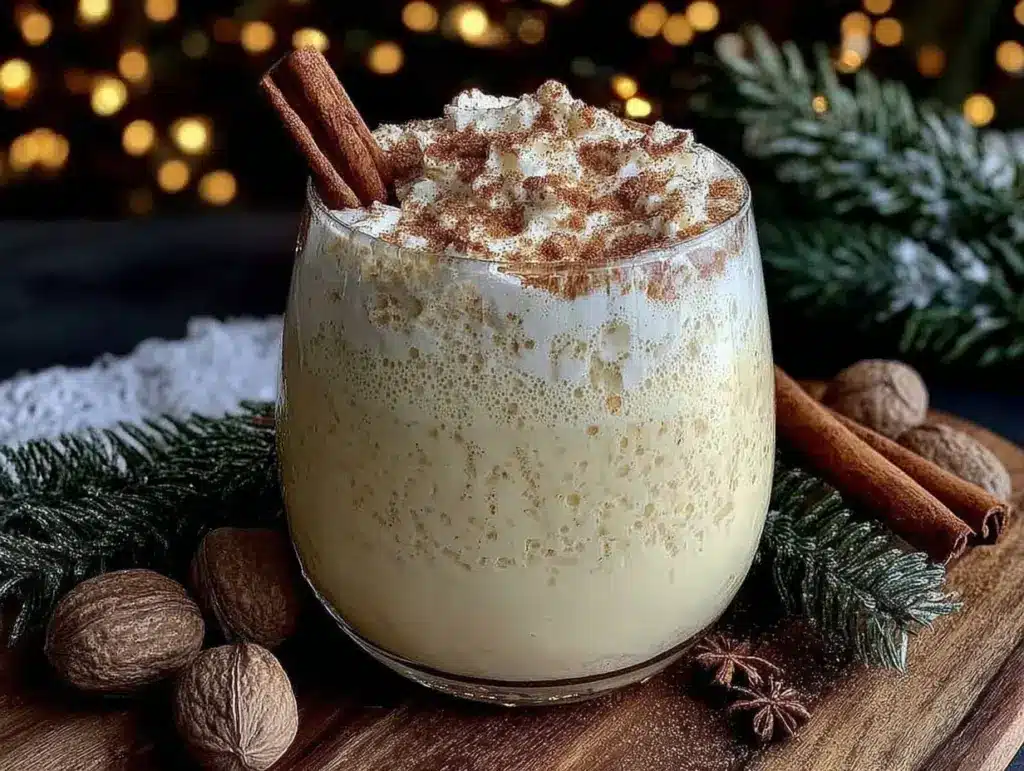 creamy homemade eggnog recipe - featured image