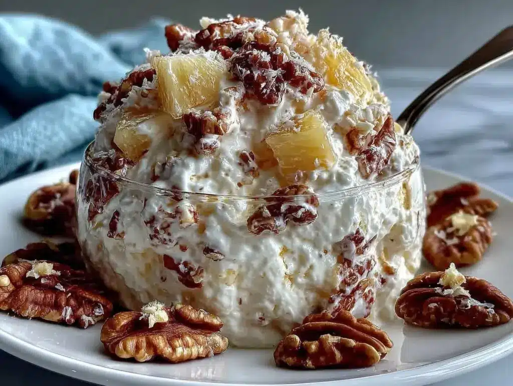 creamy pineapple walnut salad - featured image
