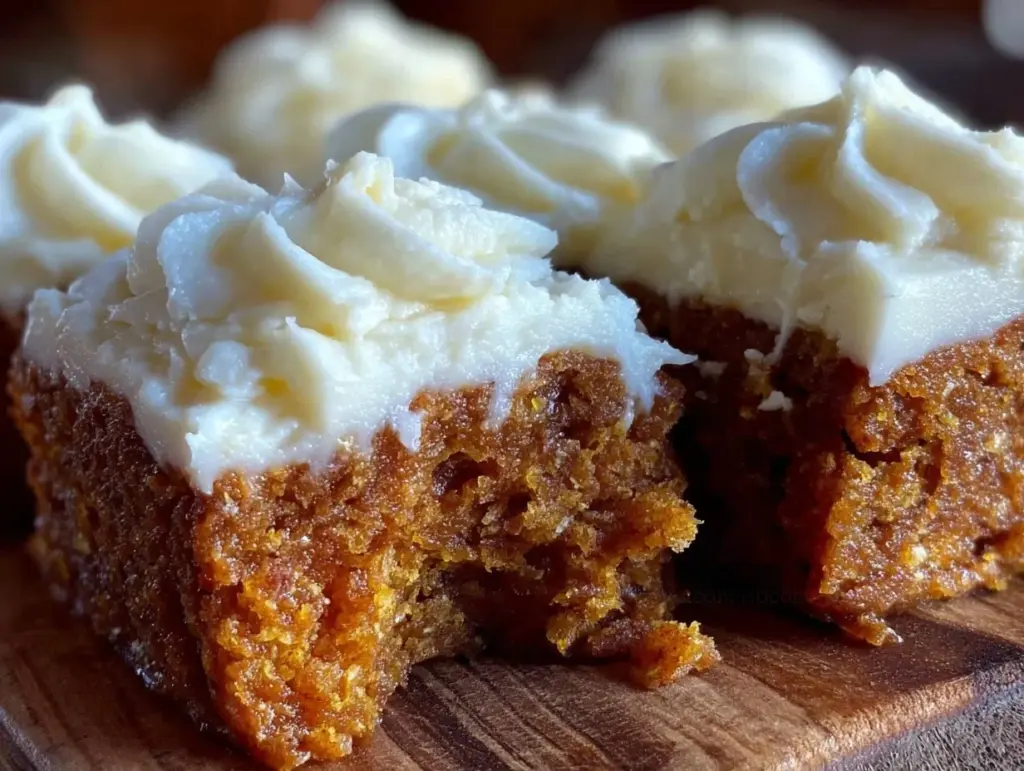 creamy pumpkin bars - featured image